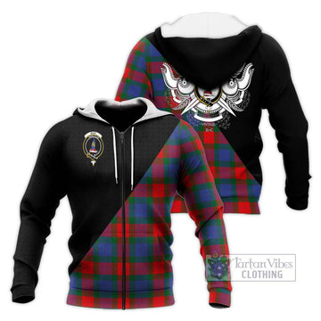 Mar Tartan Knitted Hoodie with Family Crest and Military Logo Style Unisex Knitted Zip Hoodie - Tartan Vibes Clothing