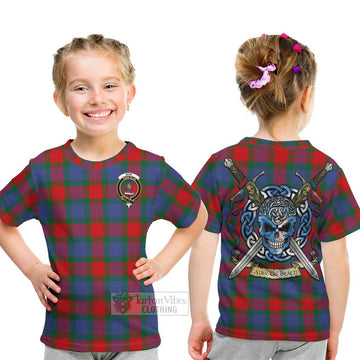Mar Tartan Kid T-Shirt with Family Crest Celtic Skull Style - Tartan Vibes Clothing