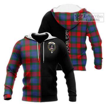Mar Tartan Knitted Hoodie with Family Crest and Half Of Me Style Unisex Knitted Zip Hoodie - Tartan Vibes Clothing