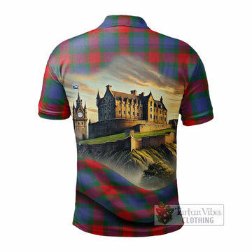 Tartan Vibes Clothing Mar Tartan Family Crest Polo Shirt with Scottish Ancient Castle Stype