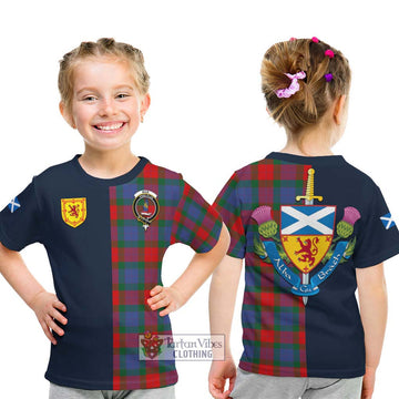Mar Tartan Kid T-Shirt Alba with Scottish Lion Royal Arm Half Style - Tartan Vibes Clothing