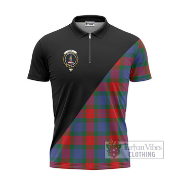 Mar Tartan Zipper Polo Shirt with Family Crest and Military Logo Style - Tartan Vibes Clothing