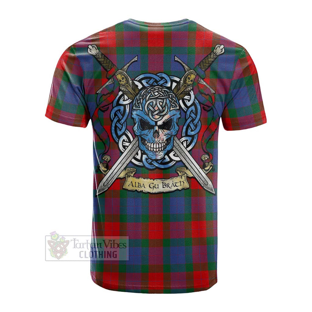 Mar Tartan Cotton T-shirt with Family Crest Celtic Skull Style Men's Shirt - Tartan Vibes Clothing