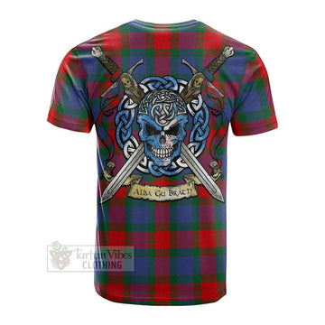 Mar Tartan Cotton T-shirt with Family Crest Celtic Skull Style Men's Shirt - Tartan Vibes Clothing