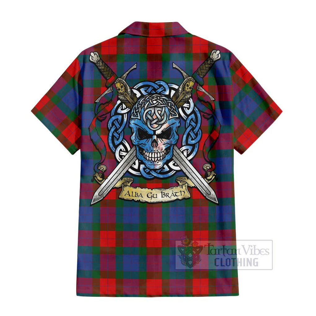 Mar Tartan Hawaiian Shirt with Family Crest Celtic Skull Style - Tartan Vibes Clothing