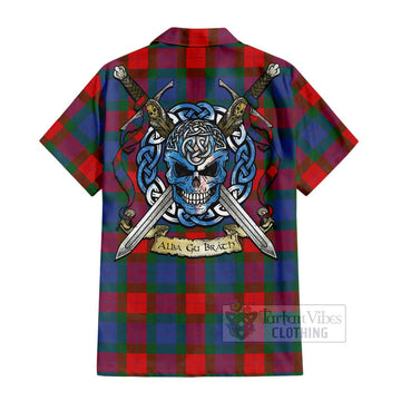 Mar Tartan Hawaiian Shirt with Family Crest Celtic Skull Style - Tartan Vibes Clothing