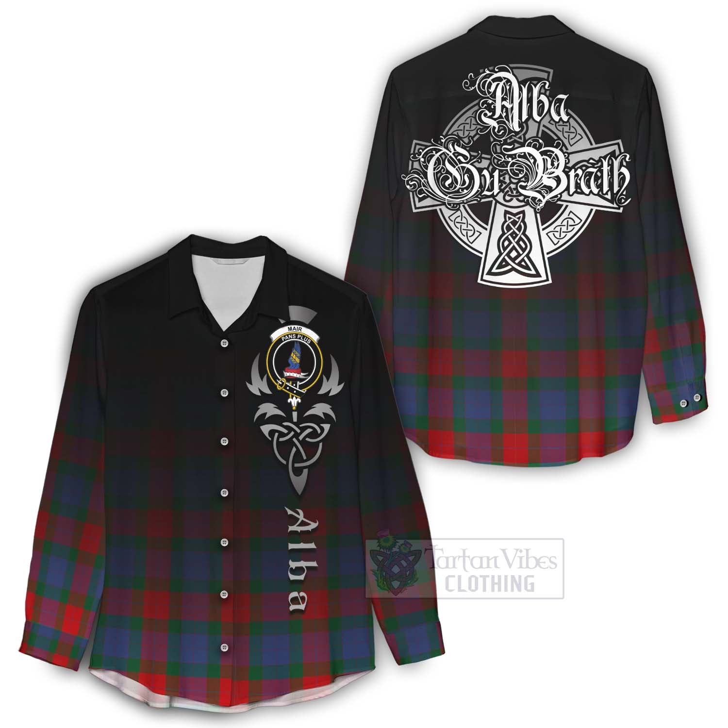 Mar Tartan Women's Casual Shirt Featuring Alba Gu Brath Family Crest Celtic Inspired - Tartan Vibes Clothing
