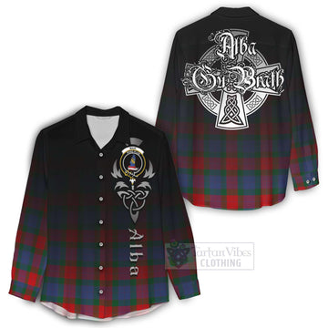 Mar Tartan Women's Casual Shirt Featuring Alba Gu Brath Family Crest Celtic Inspired - Tartan Vibes Clothing