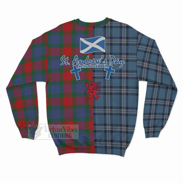 Mar Tartan Sweatshirt Happy St. Andrew's Day Half Tartan Style - Tartan Vibes Clothing
