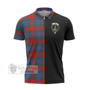 Mar Tartan Zipper Polo Shirt with Family Crest and Half Of Me Style - Tartan Vibes Clothing