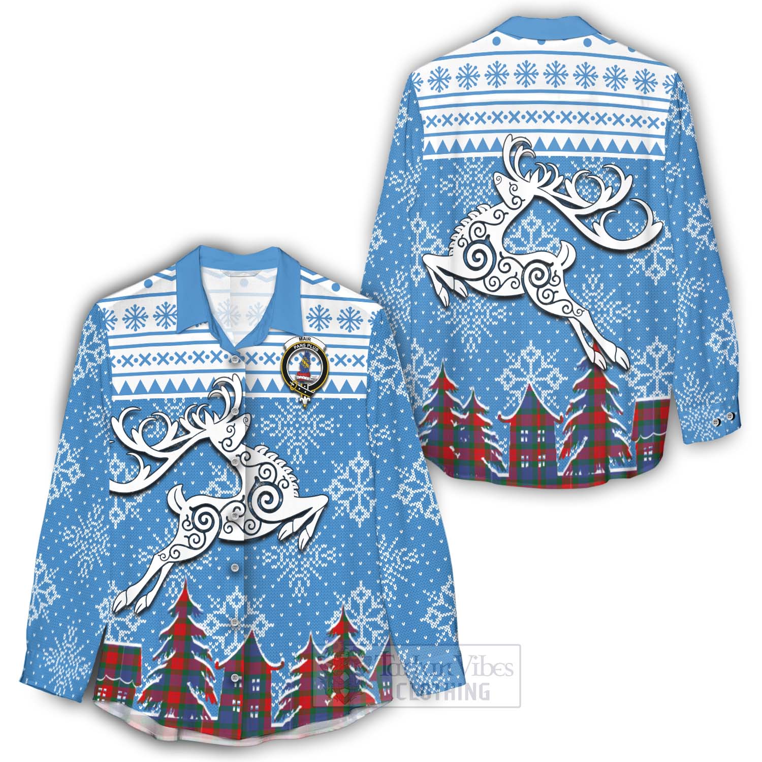 Mar Clan Christmas Women's Casual Shirt Celtic Reindeer Style - Tartan Vibes Clothing