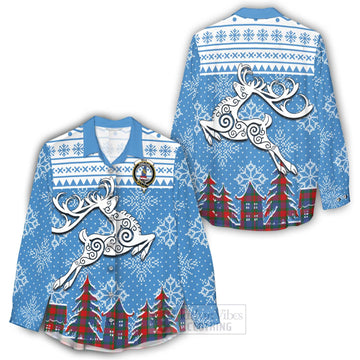 Mar Clan Christmas Women's Casual Shirt Celtic Reindeer Style - Tartan Vibes Clothing