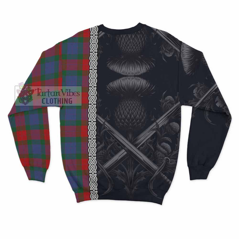 Mar Tartan Sweatshirt with Family Crest Cross Sword Thistle Celtic Vibes - Tartan Vibes Clothing