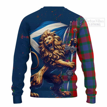 Mar Tartan Family Crest Knitted Sweater with Scottish Majestic Lion - Tartan Vibes Clothing