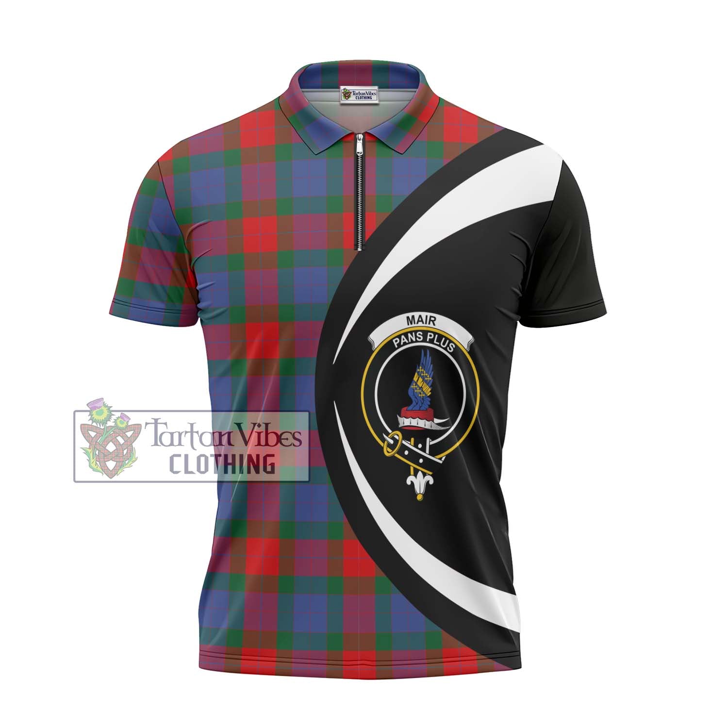 Mar Tartan Zipper Polo Shirt with Family Crest Circle Style - Tartan Vibes Clothing