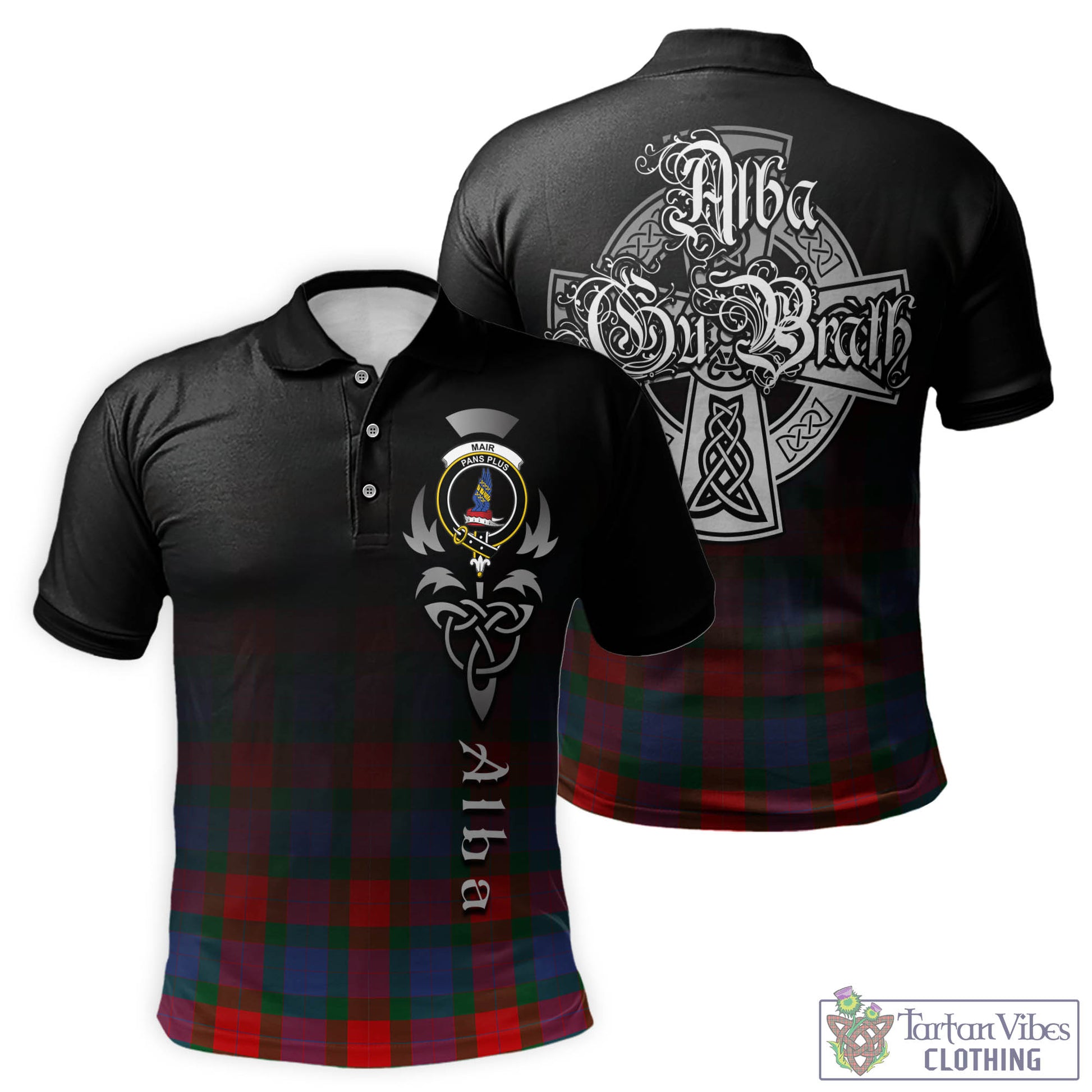 Mar Tartan Polo Shirt Featuring Alba Gu Brath Family Crest Celtic Inspired - Tartan Vibes Clothing