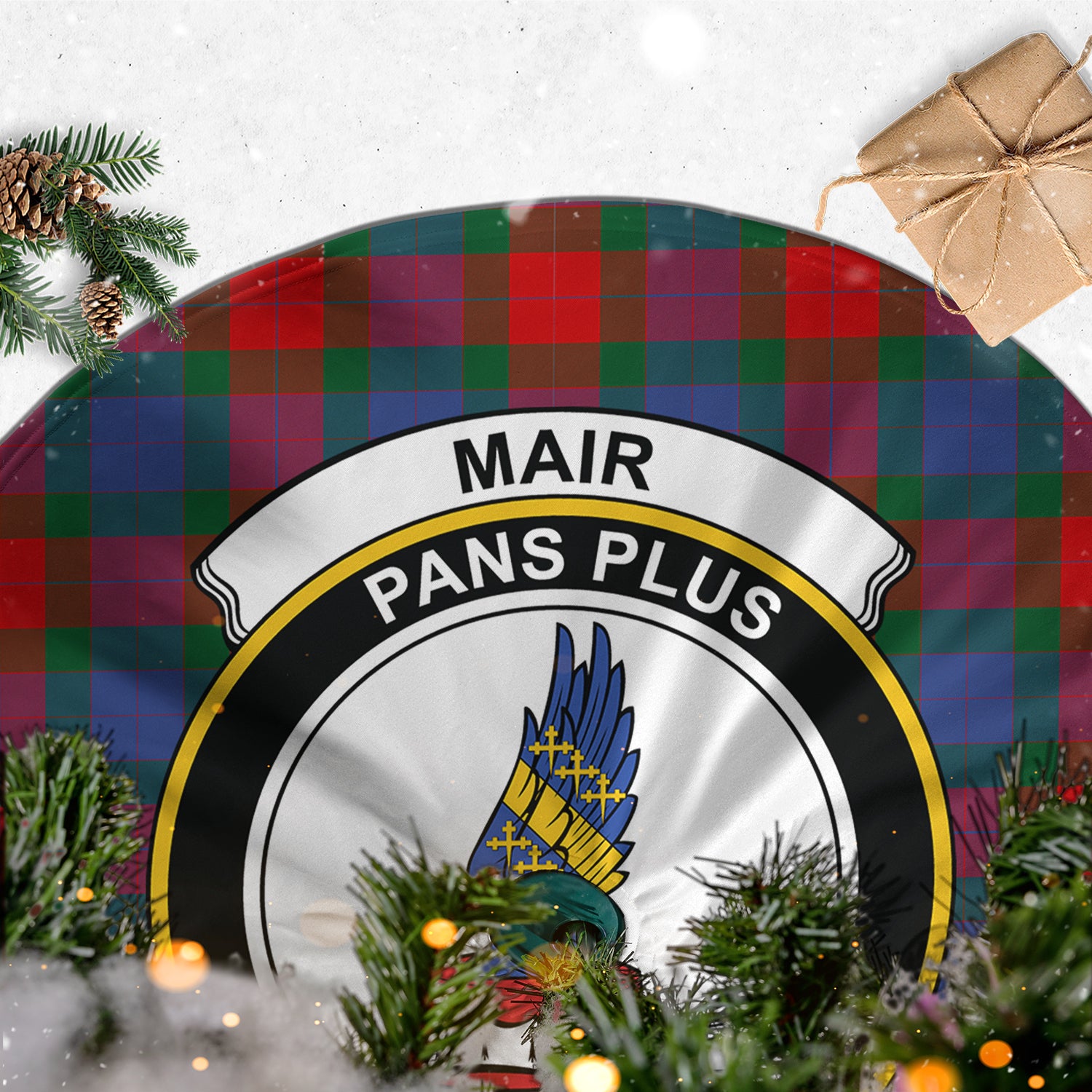 Mar Tartan Christmas Tree Skirt with Family Crest - Tartan Vibes Clothing