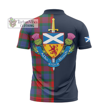 Mar Tartan Zipper Polo Shirt Alba with Scottish Lion Royal Arm Half Style - Tartan Vibes Clothing