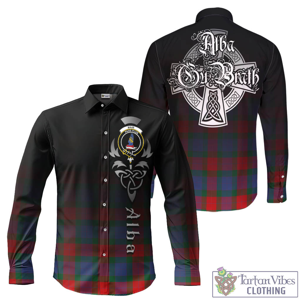 Mar Tartan Long Sleeve Button Up Featuring Alba Gu Brath Family Crest Celtic Inspired - Tartan Vibes Clothing