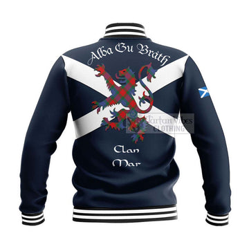 Mar Tartan Lion Rampant Baseball Jacket Proudly Display Your Heritage with Alba Gu Brath and Clan Name - Tartan Vibes Clothing