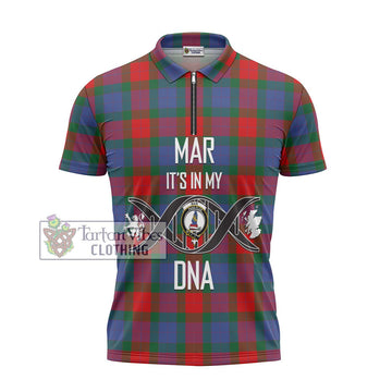 Mar Tartan Zipper Polo Shirt with Family Crest DNA In Me Style - Tartan Vibes Clothing