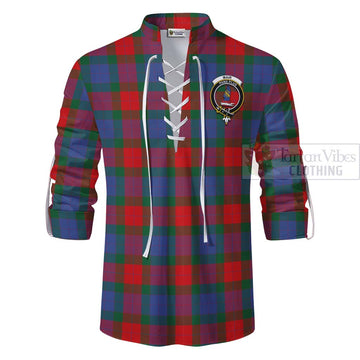 Mar Tartan Ghillie Kilt Shirt with Family Crest and Bearded Skull Holding Bottles of Whiskey - Tartan Vibes Clothing