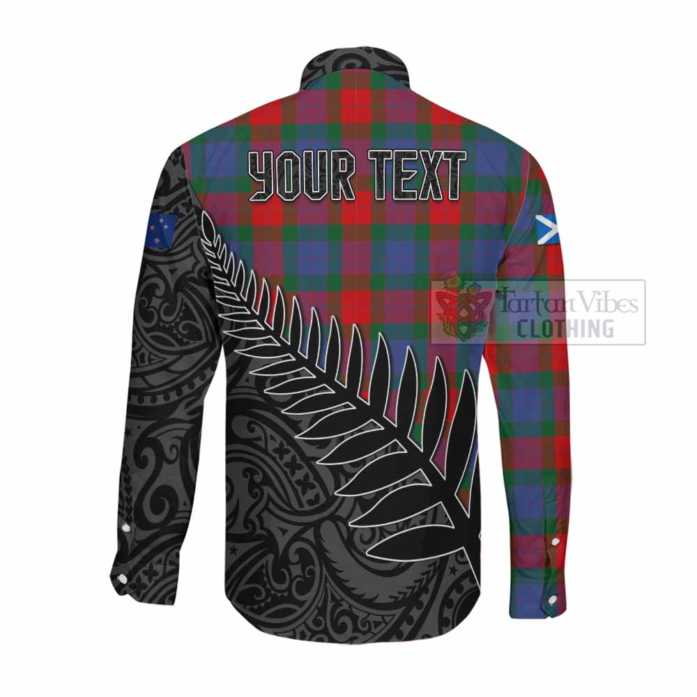 Mar Crest Tartan Long Sleeve Button Shirt with New Zealand Silver Fern Half Style Men's Shirt - Tartan Vibes Clothing