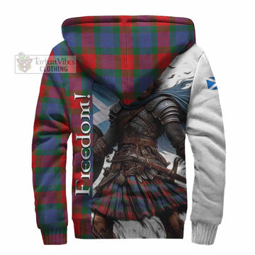 Tartan Vibes Clothing Mar Crest Tartan Sherpa Hoodie Inspired by the Freedom of Scottish Warrior