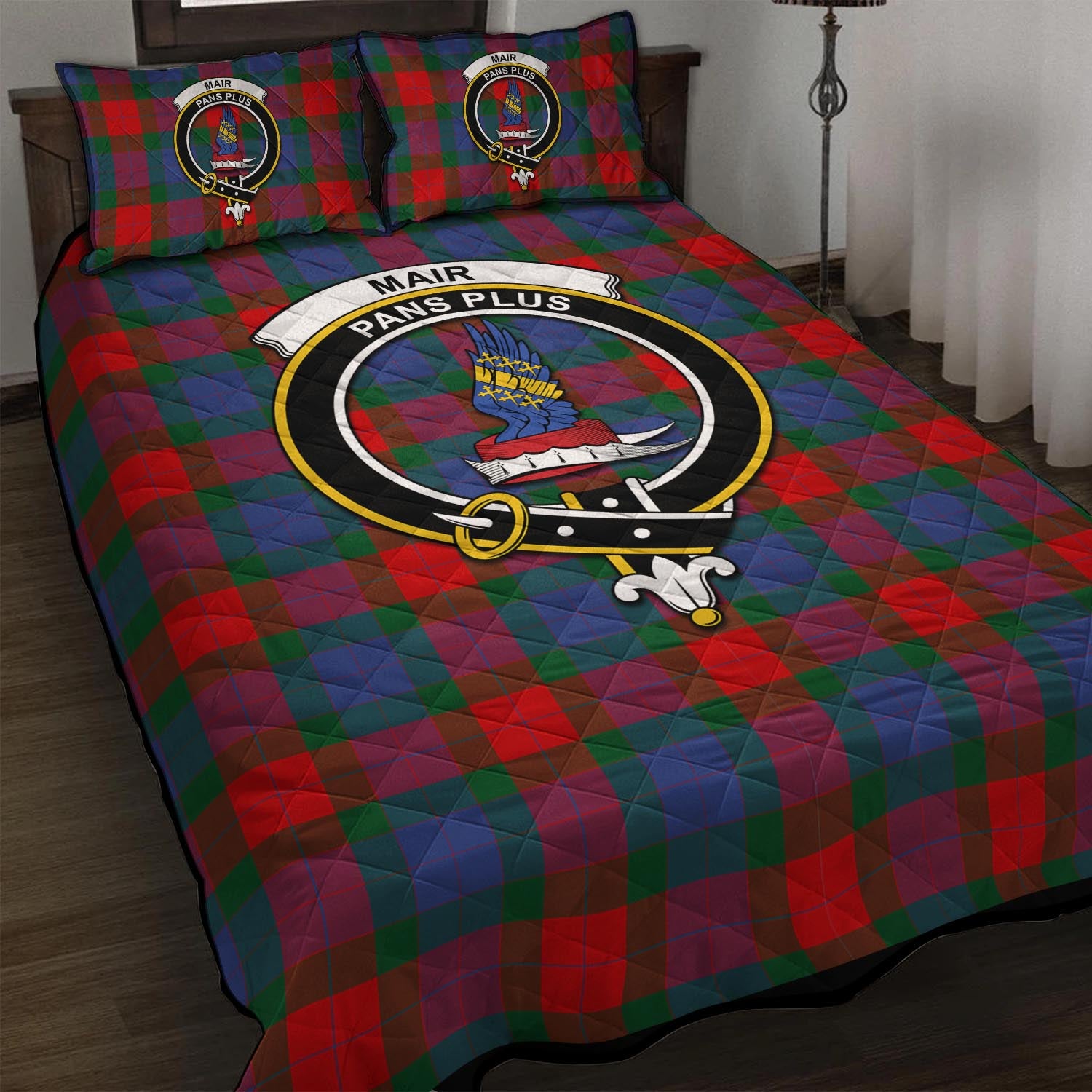 Graham of Menteith Red Family Tartan Crest Wave Style Bedding Set main image 0
