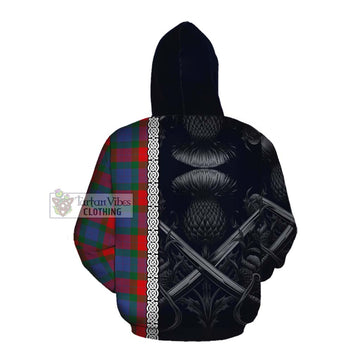 Mar Tartan Cotton Hoodie with Family Crest Cross Sword Thistle Celtic Vibes Pullover Hoodie - Tartan Vibes Clothing