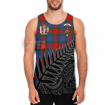 Mar Crest Tartan Men's Tank Top with New Zealand Silver Fern Half Style - Tartan Vibes Clothing