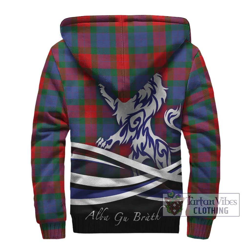 Mar Tartan Sherpa Hoodie with Alba Gu Brath Regal Lion Emblem - Tartan Vibes Clothing