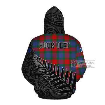 Mar Crest Tartan Cotton Hoodie with New Zealand Silver Fern Half Style Pullover Hoodie - Tartan Vibes Clothing
