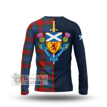 Mar Tartan Long Sleeve T-Shirt Alba with Scottish Lion Royal Arm Half Style - Tartan Vibes Clothing