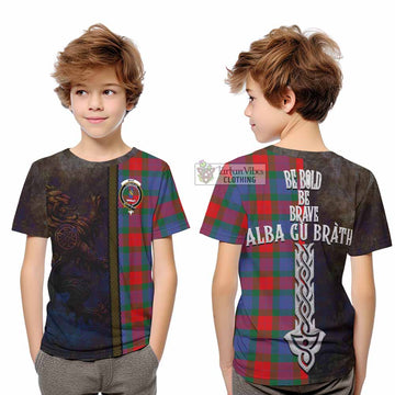 Mar Tartan Family Crest Kid T-Shirt Alba Gu Brath Be Brave Lion Ancient Style - Tartan Vibes Clothing