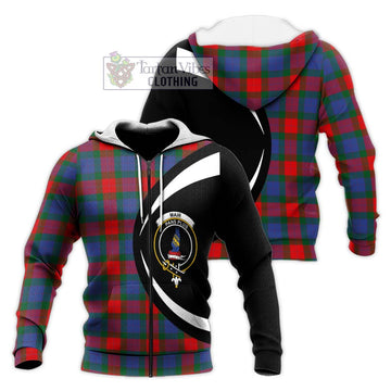 Mar Tartan Knitted Hoodie with Family Crest Circle Style Unisex Knitted Zip Hoodie - Tartan Vibes Clothing