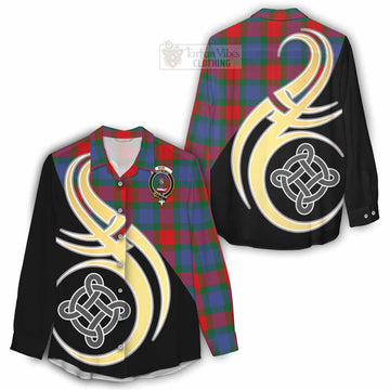 Mar Tartan Women's Casual Shirt with Family Crest and Celtic Symbol Style - Tartan Vibes Clothing
