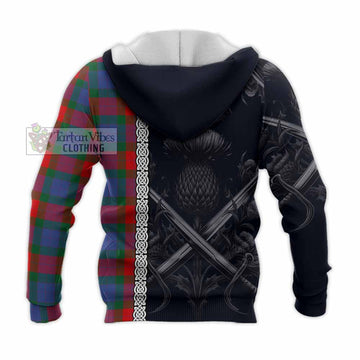 Mar Tartan Knitted Hoodie with Family Crest Cross Sword Thistle Celtic Vibes - Tartan Vibes Clothing
