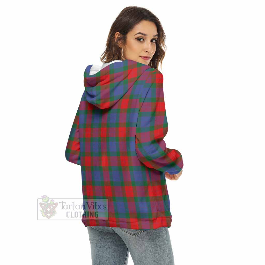 Mar Tartan Women's Borg Fleece Hoodie with Half Zip with Family Crest - Tartan Vibes Clothing
