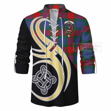 Mar Tartan Ghillie Kilt Shirt with Family Crest and Celtic Symbol Style - Tartan Vibes Clothing