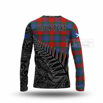 Mar Crest Tartan Long Sleeve T-Shirt with New Zealand Silver Fern Half Style - Tartan Vibes Clothing