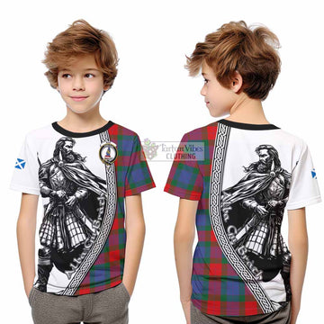 Mar Tartan Clan Crest Kid T-Shirt with Highlander Warrior Celtic Style - Tartan Vibes Clothing