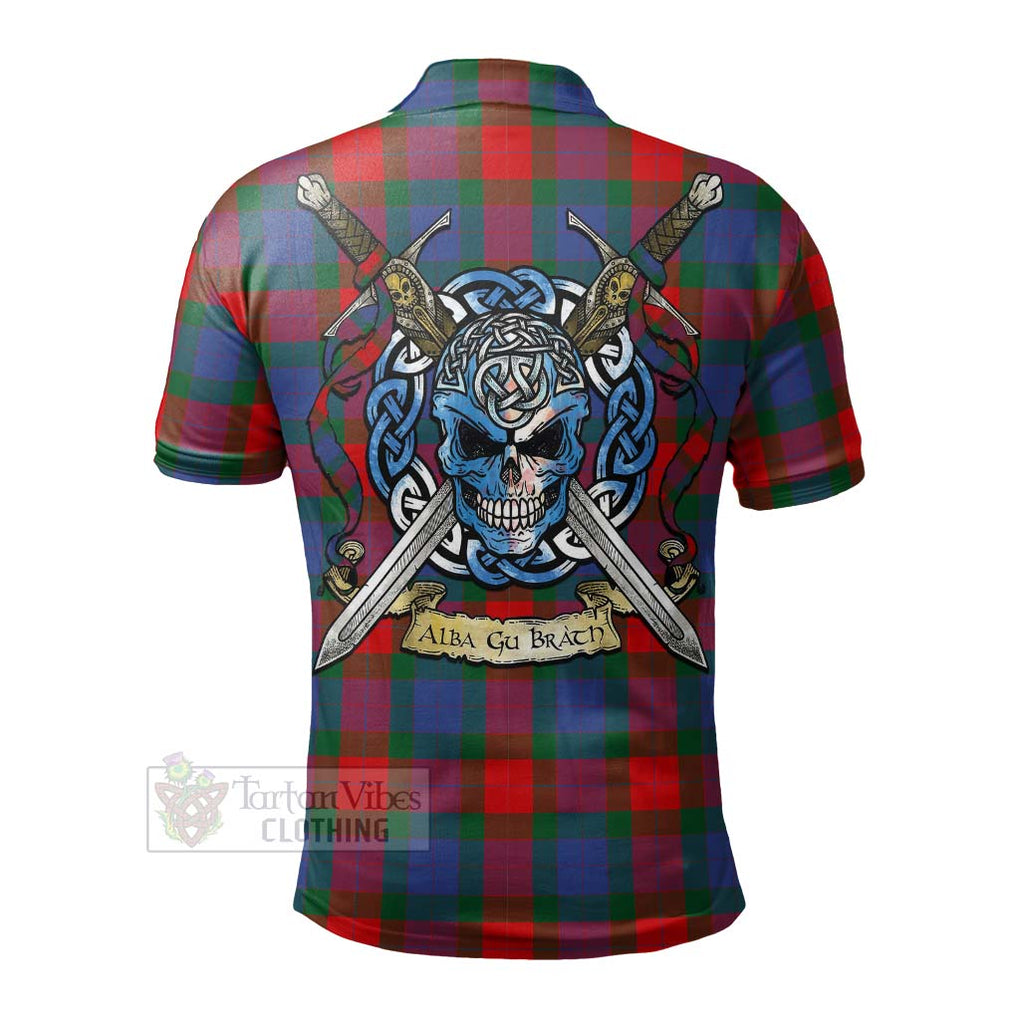 Mar Tartan Polo Shirt with Family Crest Celtic Skull Style - Tartan Vibes Clothing