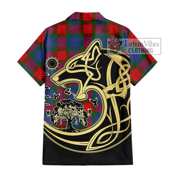Mar Tartan Hawaiian Shirt with Family Crest Celtic Wolf Style - Tartan Vibes Clothing