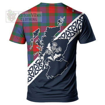 Mar Tartan T-Shirt Featuring Thistle and Scotland Map - Tartanvibesclothing Store