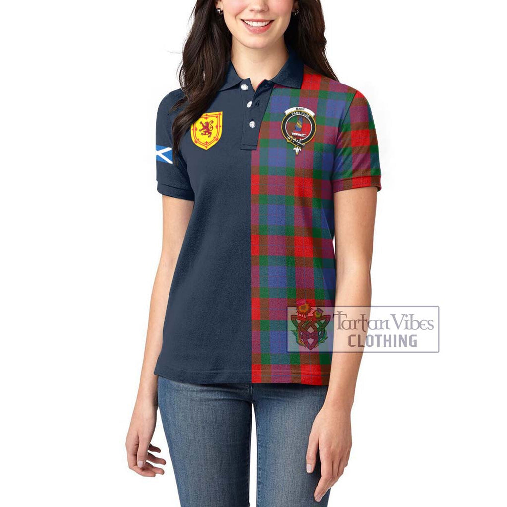 Mar Tartan Women's Polo Shirt Alba with Scottish Lion Royal Arm Half Style - Tartan Vibes Clothing