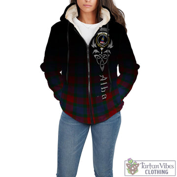 Mar Tartan Sherpa Hoodie Featuring Alba Gu Brath Family Crest Celtic Inspired - Tartan Vibes Clothing