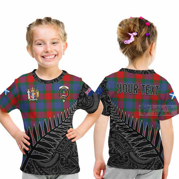 Mar Crest Tartan Kid T-Shirt with New Zealand Silver Fern Half Style - Tartan Vibes Clothing