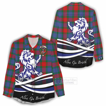 Mar Tartan Women's Casual Shirt with Alba Gu Brath Regal Lion Emblem - Tartan Vibes Clothing