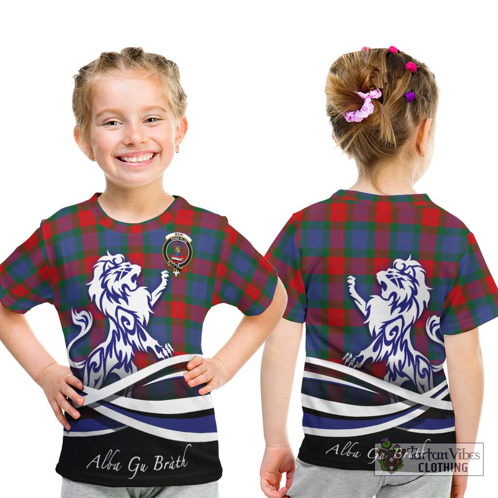 Mar Tartan Kid T-Shirt with Alba Gu Brath Regal Lion Emblem - Tartan Vibes Clothing